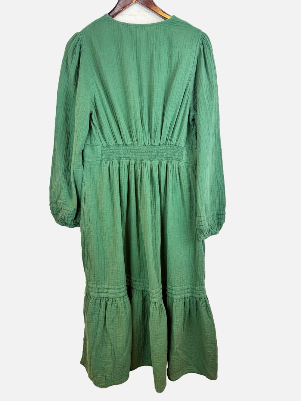 Boden | Green Cotton Gauze Tiered Dress, 12 - Picture 9 of 10